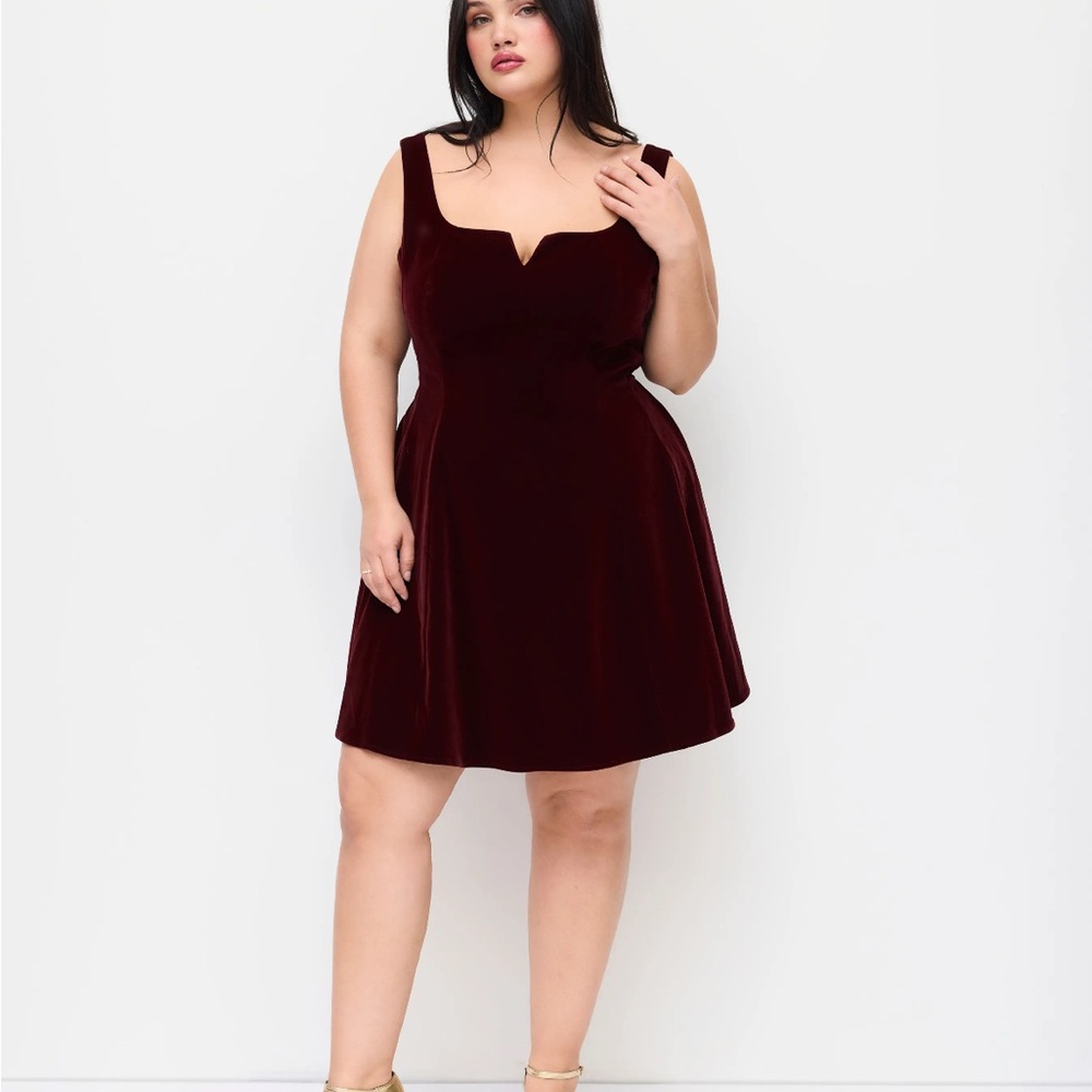 Cider Velvet Mini Dress in Deep Burgundy